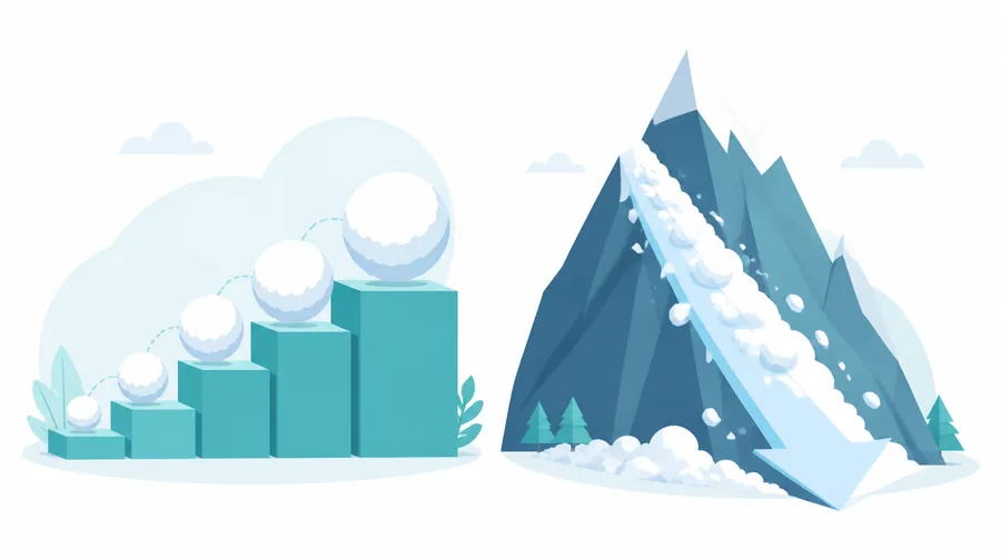 Comparison of the snowball and avalanche debt payoff paths