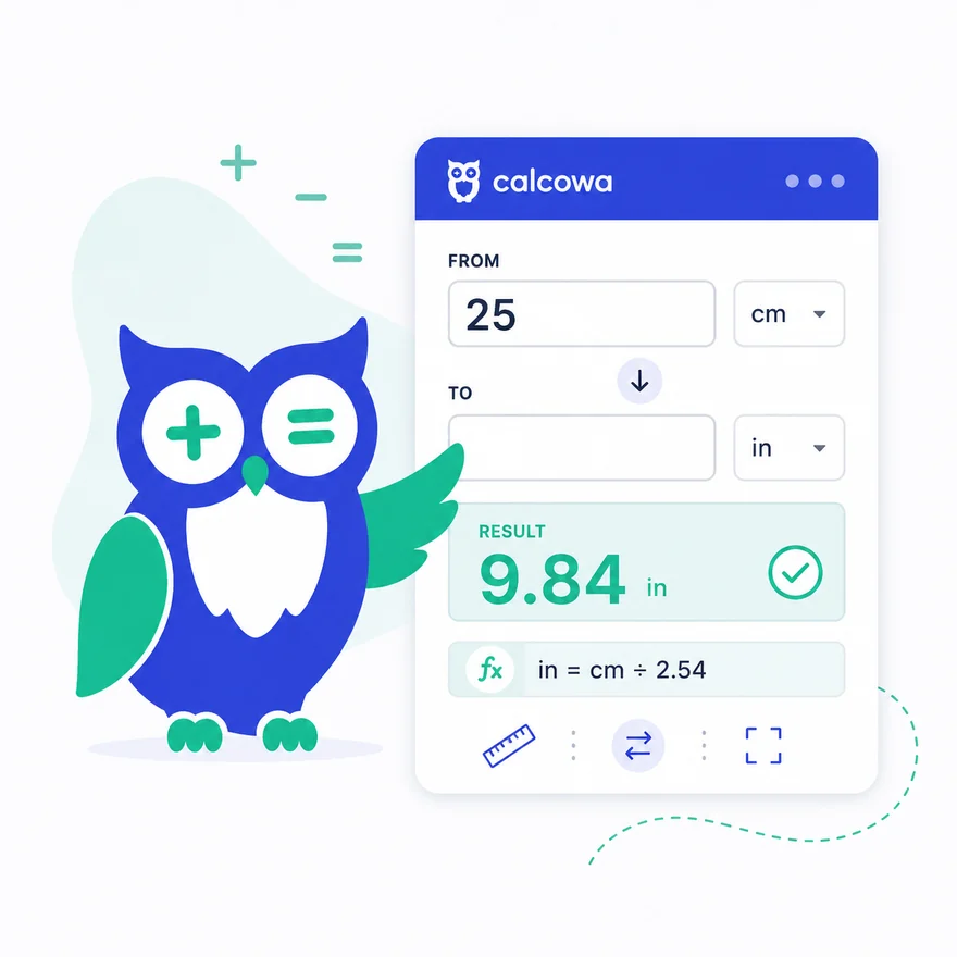 Calcowa tool card showing a converted result for developer utilities